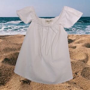 MADEWELL WHITE OFF THE SHOULDER SUMMER BLOUSE SIZE XXS